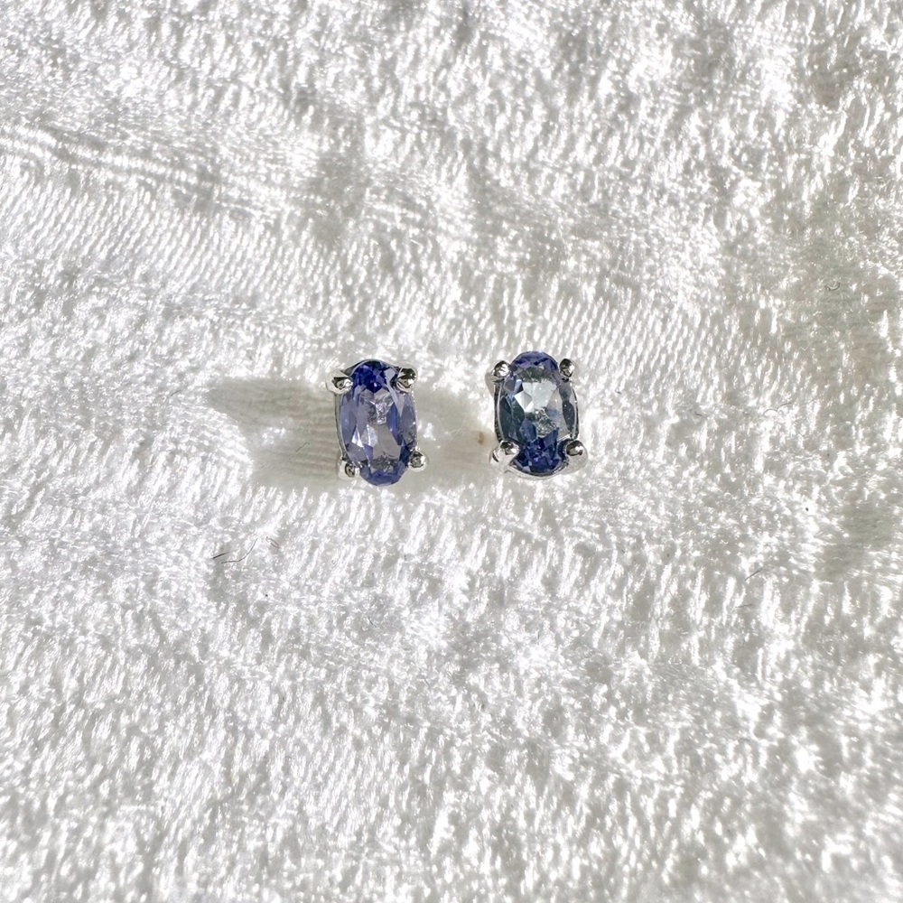 Tanzanite stud earrings with .925 sterling silver posts